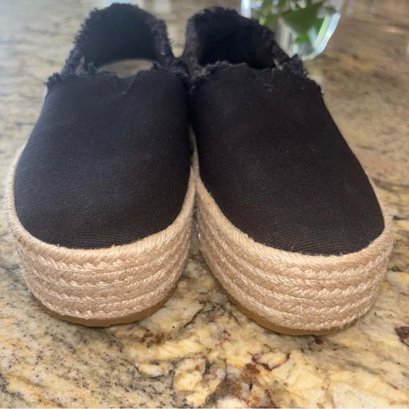 Toms Black Espadrille Platform Slip-Ons - Picture 6 of 10